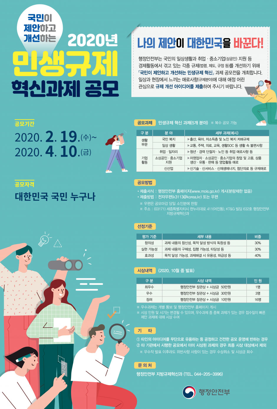행정안전부-「국민이 제안하고 개선하는 민생규제 혁신」공모