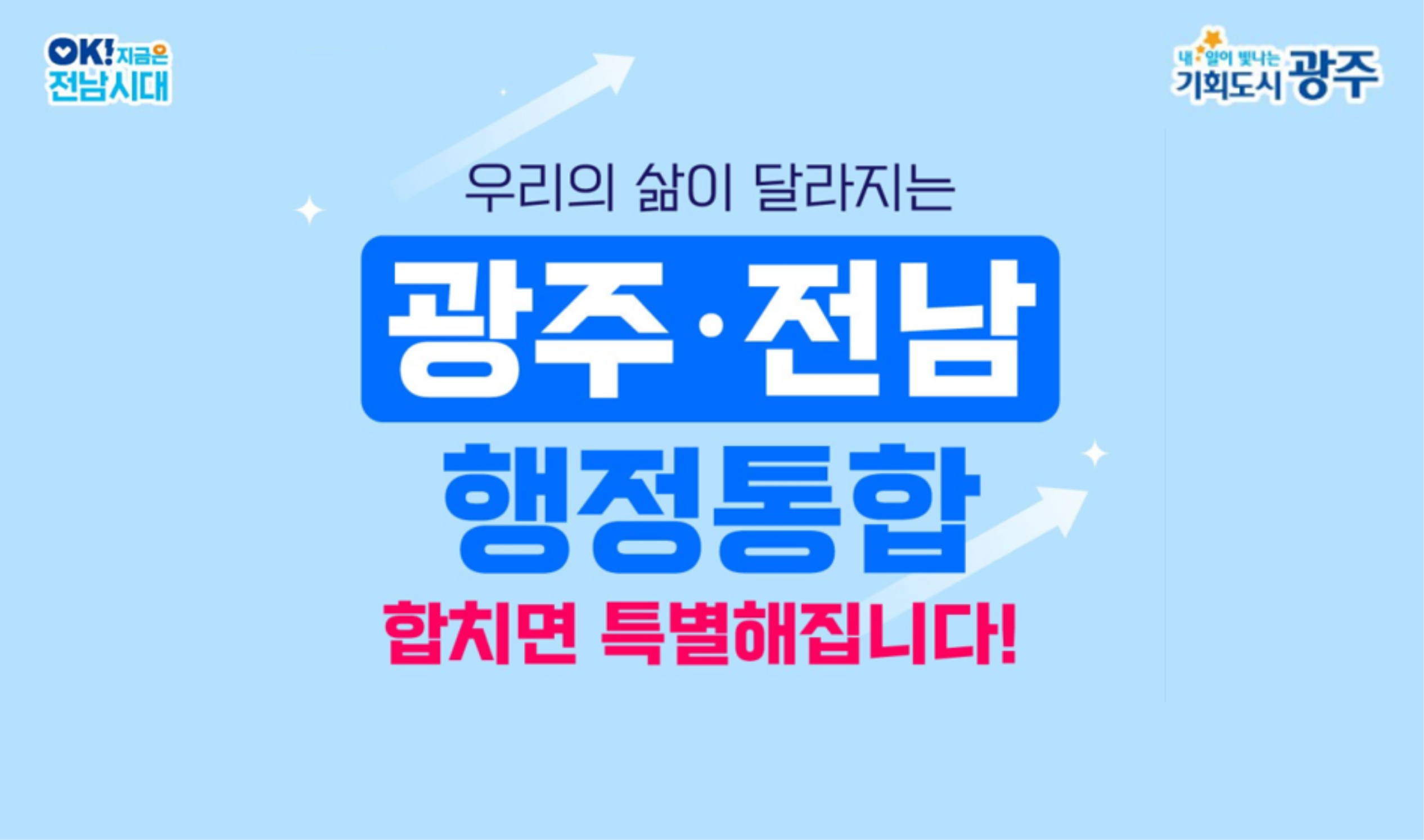 우리의 삶이 달라지는 광주전남 행정통합 합치면 특별해집니다!